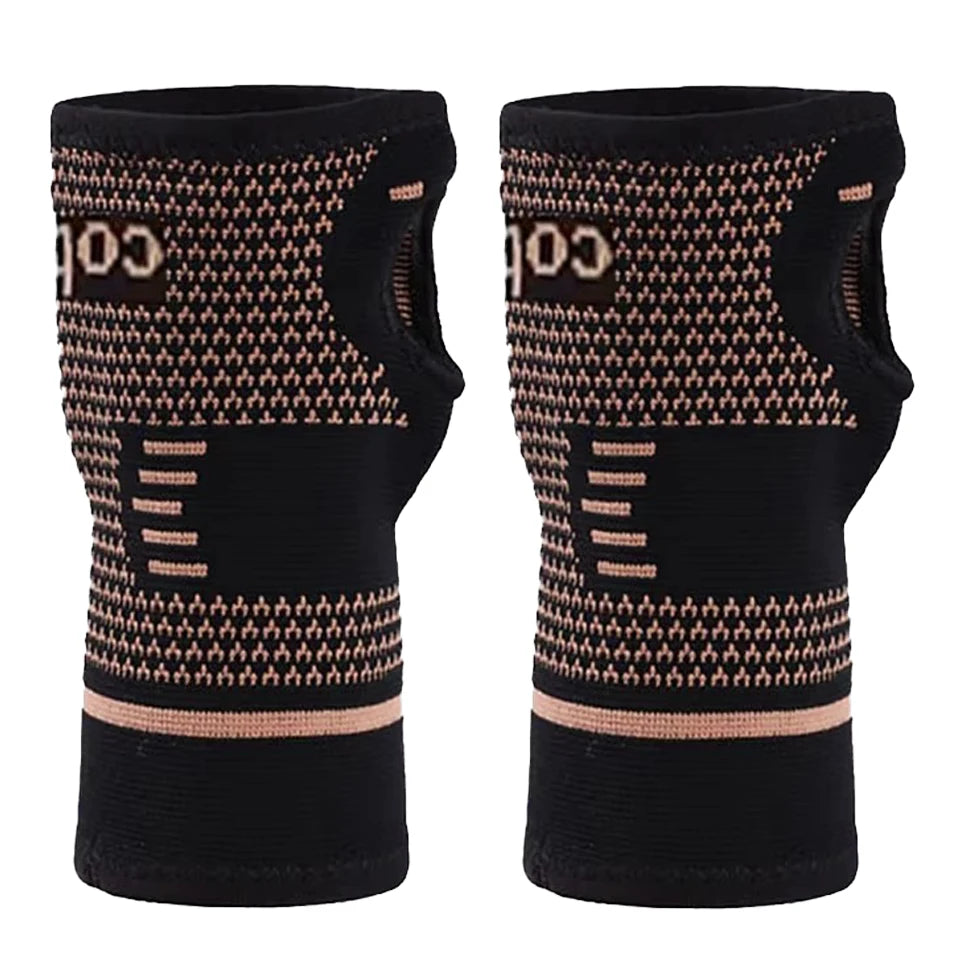 GOBYGO Copper Fiber Bracer Wrist Gym Support Wrist Brace Elastic Sport Bandage Wristband Hand Tennis Fitness Powerlifting Unisex